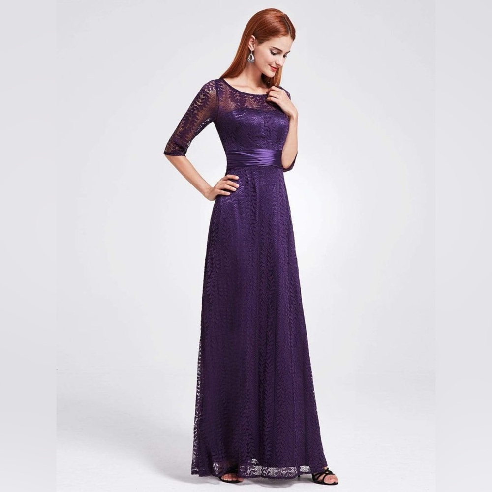 Ever Pretty, Size 16, Deep Purple Long Sleeve Formal Dress, Mother of the Bride - Picture 10 of 12